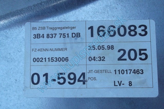 náhradné diely, ľavé predné sťahovanie okna na vw passat b5