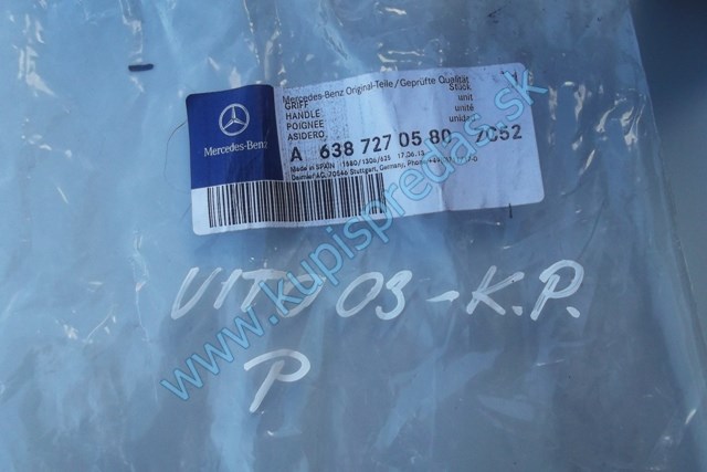 náhradné diely, pravá predná vnútorná kľučka, madlo na mercedes vito w168