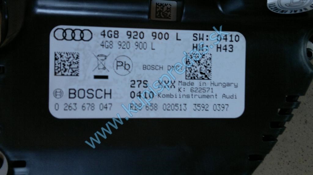 Prístrojový panel AUDI A6 4G 2,0TDI  