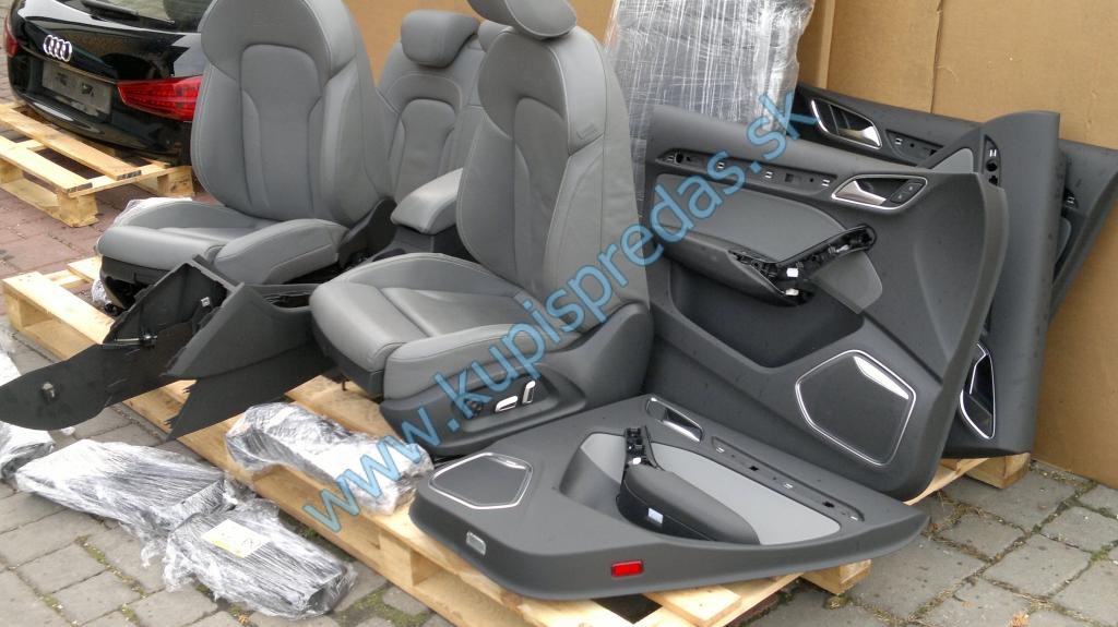 Predné-zadné kožené sedačky+tapacíry+stropnica+stredový tunel AUDI Q3 8U S-Line