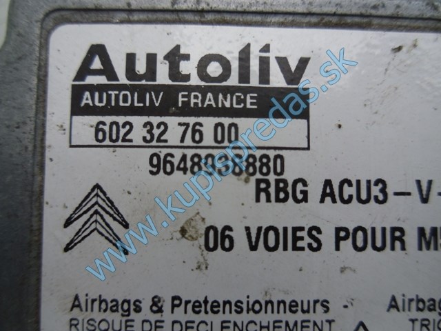 riadiaca jednotka na airbagy na citroen berlingo, autodiely na citroen berlingo, 