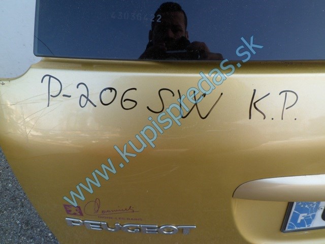 piate dvere na peugeot 206 sw, kombi, zadná kapota