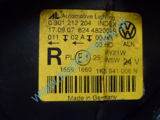 pravé predné svetlo na vw volkswagen golf 5, 