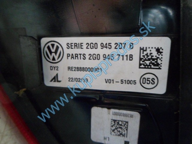 ľavé zadné svetlo na vw volkswagen polo, 2G0945711B