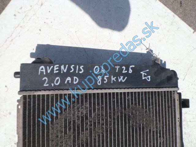 komplet chladice na toyotu avensis t25 2,0d, ventilátor