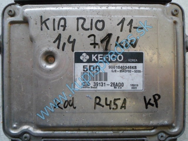 riadiaca jednotka motora na kiu rio II 1,4i 16V, 9001040346KB, 39131-26AD0