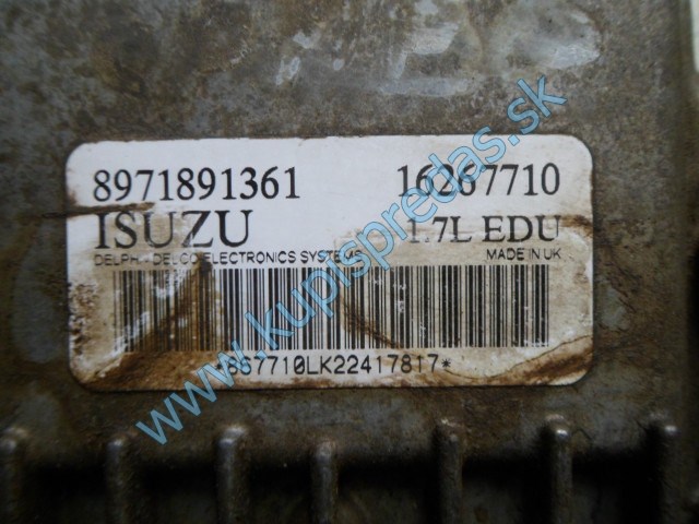 riadiaca jednotka vstrekovania paliva na opel combo C 1,7dti, 8971891361