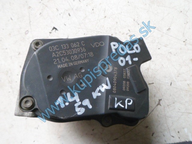 škrtiaca klapka na vw volkswagen polo 1,4i 16V, 03C133062C