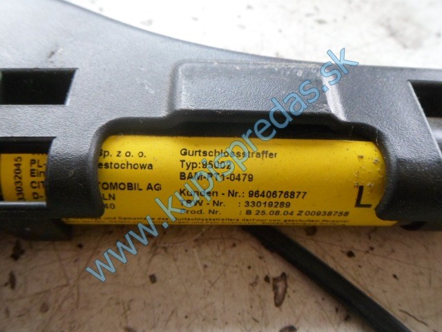 ľavý predný pyro zapínač pásu na  citroen c3, 9640676877