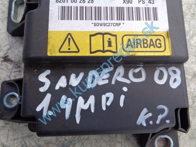 riadiaca jednotka airbagov na daciu sandero, 8201002828