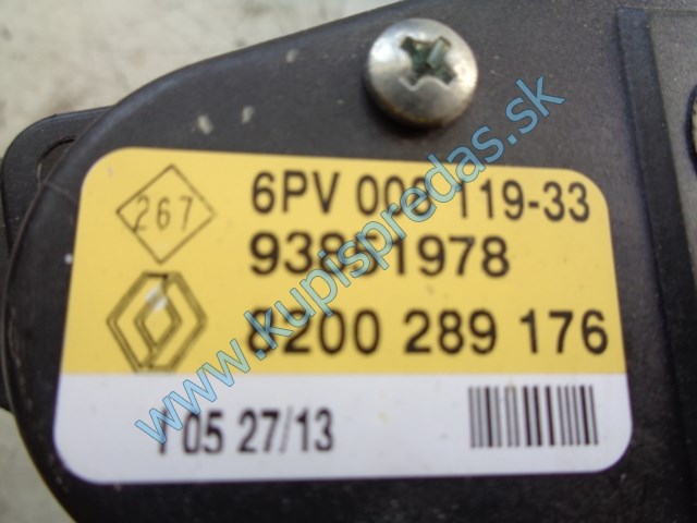 plynový pedál na opel vivaro 2,0dci, 8200289176