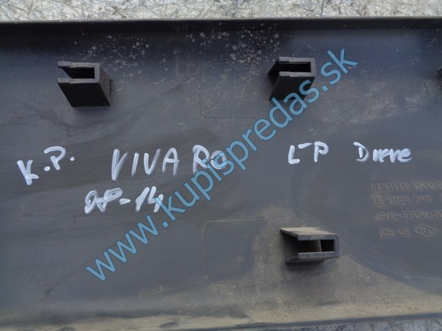 ľavá bočná lišta na dvere na opel vivaro, 91165345