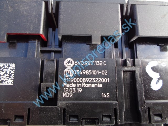 vypínač na výstražné smerovky na škodu fábiu 3, 6V0927132C