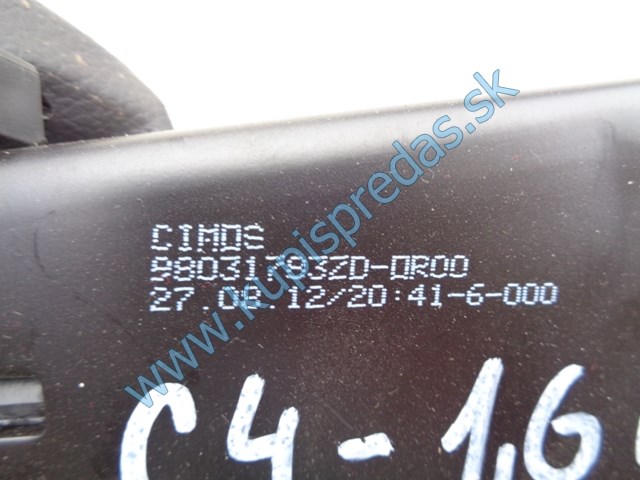 páka ručnej brzdy na citroen c4, 9803178320