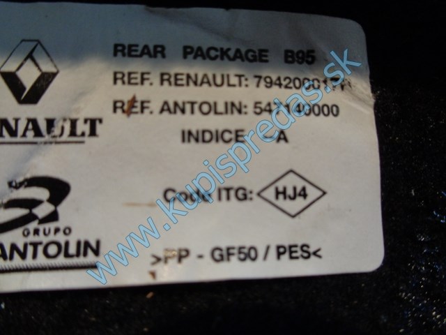 zadné pláto do kufra na renault megane 3 HB, 7942000176