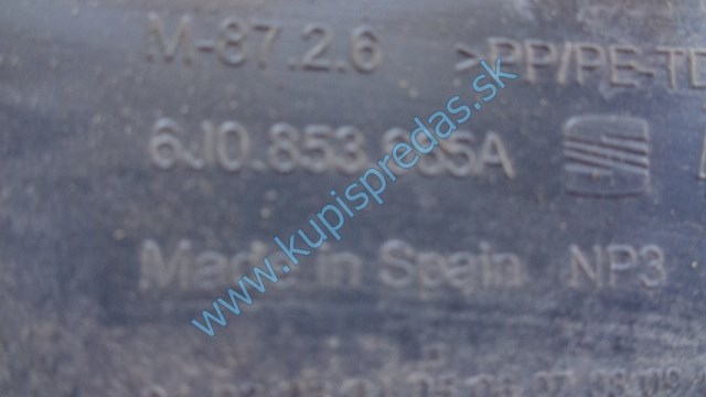 ľavá predná krytka na hmlovku na seat ibizu 4, 6J0853665A