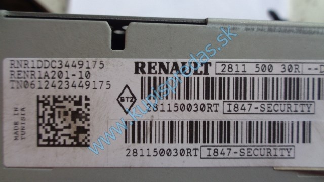 autorádio na renault fluence, 28150030R