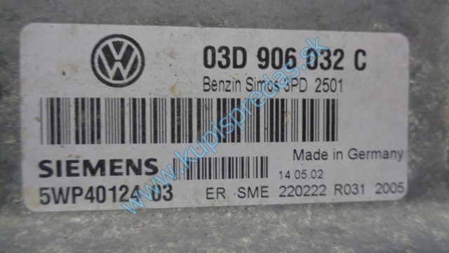 riadiaca jednotka na motor na vw volkswagen polo 1,2htp, 03D906032C