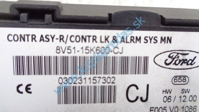 riadiaca jednotka komfortu na ford fiestu mk7, 8V51-15K600-CJ