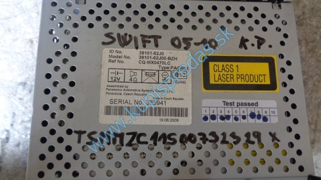 rádio, autorádio na suzuki swift, 39101-62J0