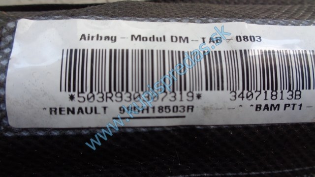 pravý sedačkový airbag na renault fluence, 985H18503R