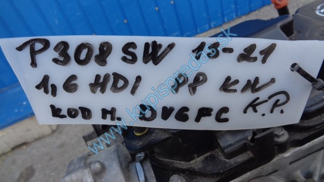 motor na peugeot 308 1,6hdi, T9, DV6FC, 9HC, 88kw, 