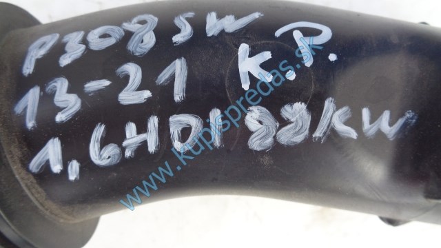 hadica na vedenie vzduchu  na peugeot 308 1,6hdi, T9, 9806604180