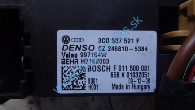 predradný odpor na kúrenie na vw volkswagen golf 6 3C0907521F