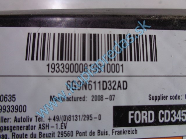 pravý sedačkový airbag na ford mondeo mk4, 6G9N611D32AD