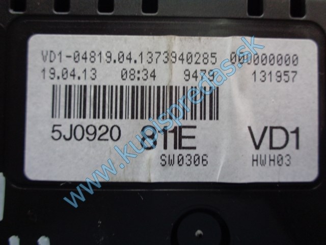tachometer na škodu fábiu 2 1,2tsi, 5J0920811E