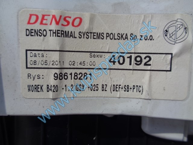 panel na ovládanie klimatizácie na ford ka, 98618281
