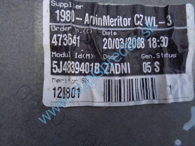 ľavé zadné sťahovanie okna na škodu fábiu 2 HB, 5J4839401B