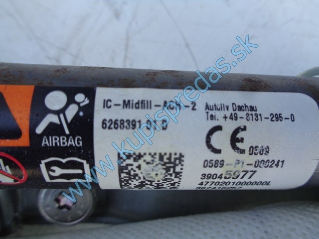 ľavý strešný airbag na opel corsu E, 626839101D