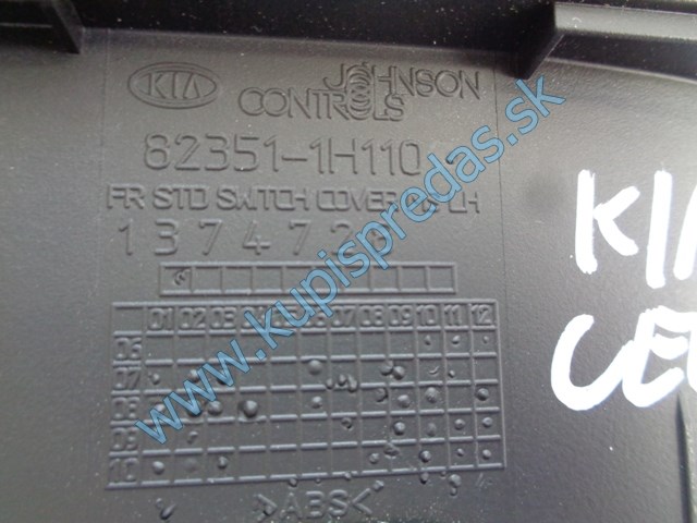 ľavý predný vypínač na otváranie okna na kiu ceed, 93570-1H020