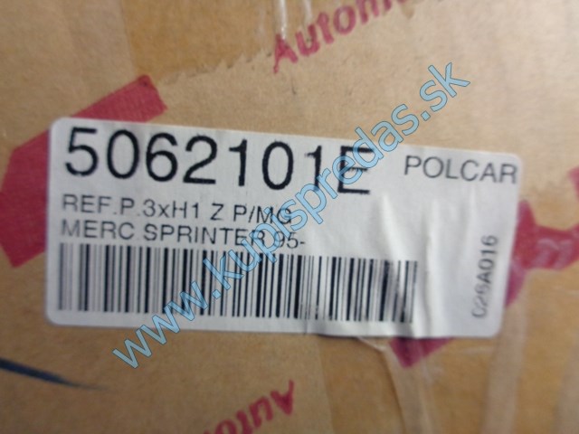 pravé predné svetlo na mercedes sprinter, 95-, s hml, 5062101-E