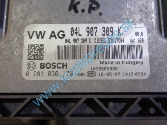 riadiaca jednotka motora na vw volkswagen caddy IV, 04L987309K