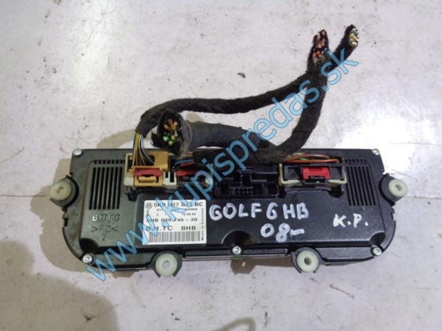 panel  na ovládanie klimatizácie na vw volkswagen golf VI, 5K0907044BC