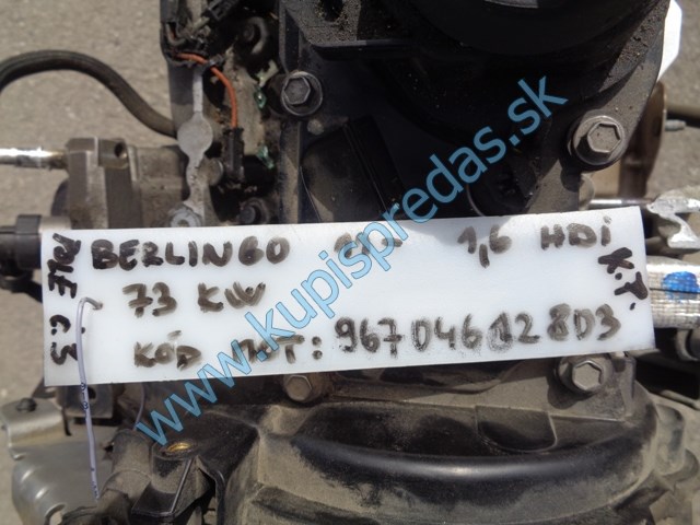 motor na citroen berlingo III 1,6hdi 73kw, BH02, DV6FD