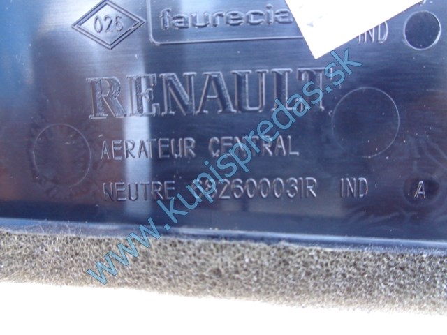 stredový výduch kúrenia na renault scénic III, 682600031R