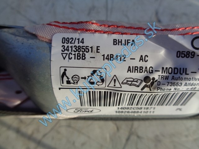 ľavý strešný airbag na ford fiestu mk7, C1BB-14B412-AC