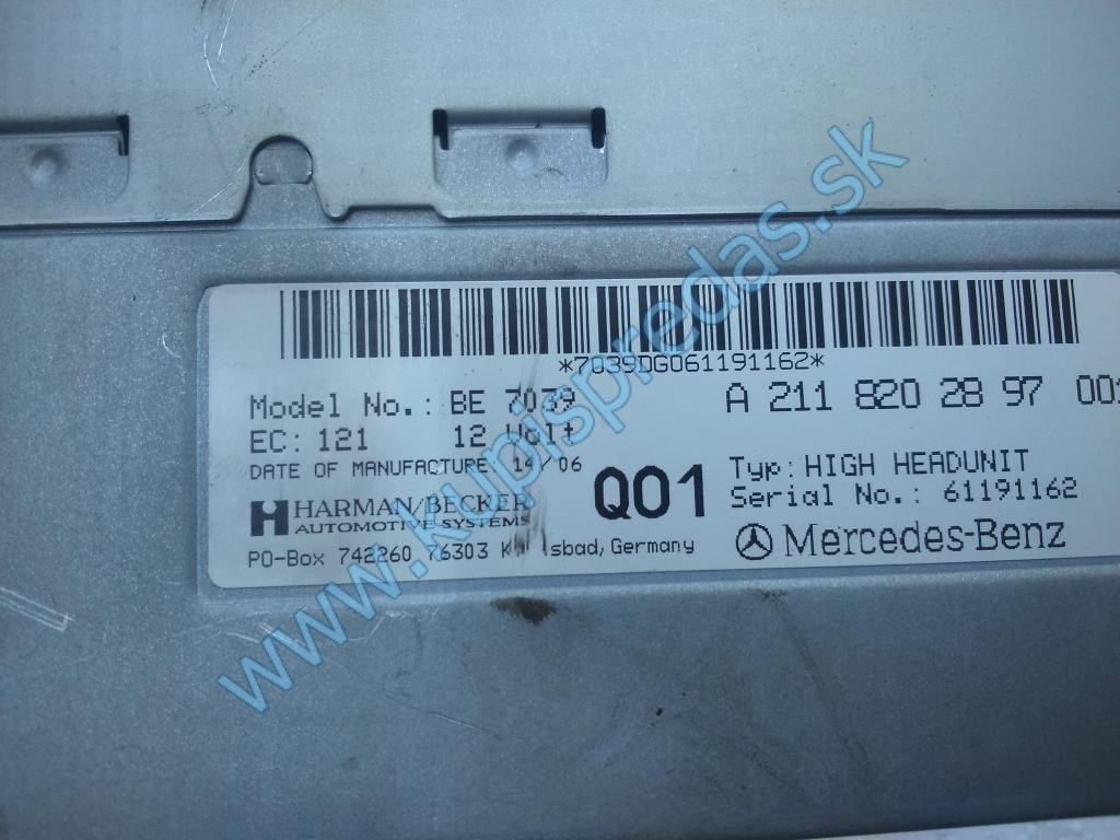 Navigácia GPS+rádio+monitor MERCEDES E W211