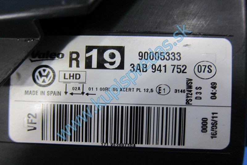 Predné pravé Bi Xenon LED svetlo VW PASSAT B7