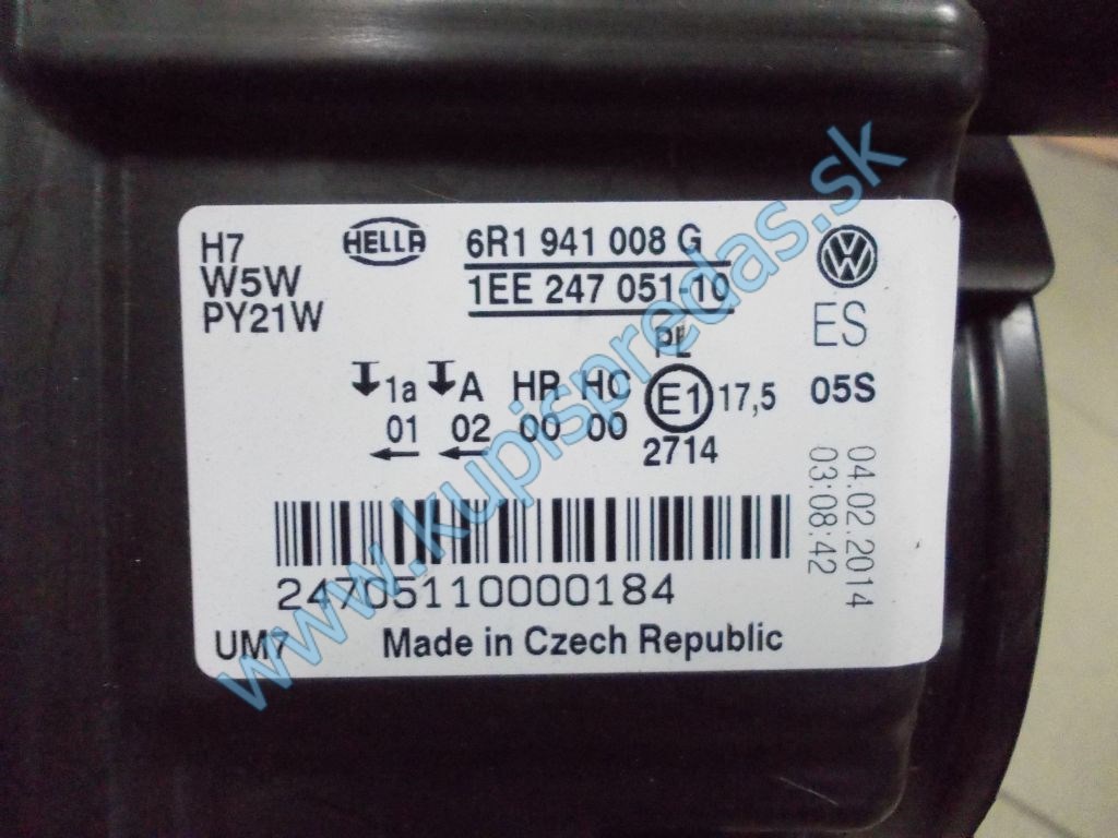 Predné pravé svetlo VW Polo 6R