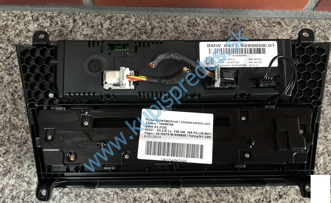 Ovládací modul klímy a rádia BMW X3 F25
