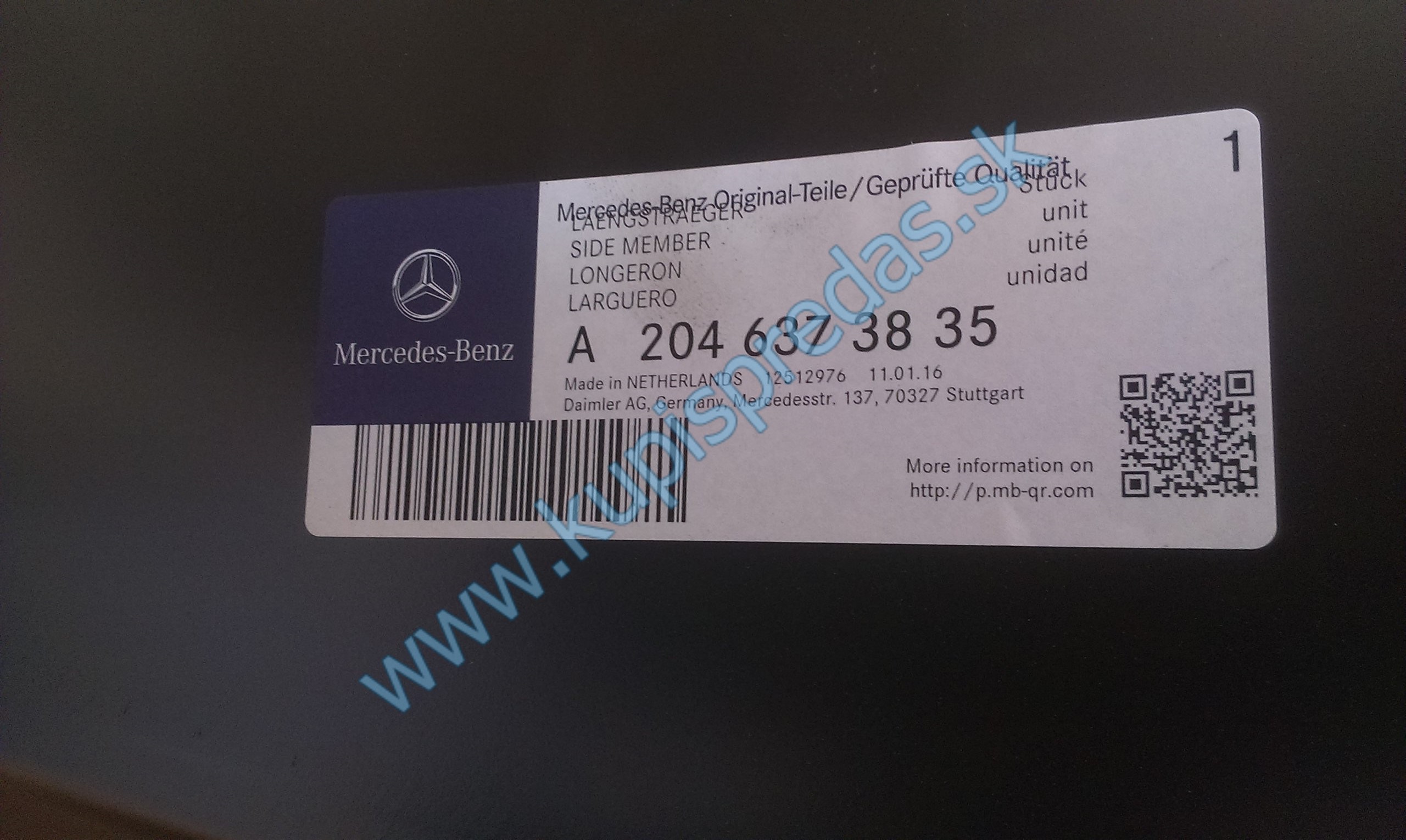 Pravý zadný prah MERCEDES C W204