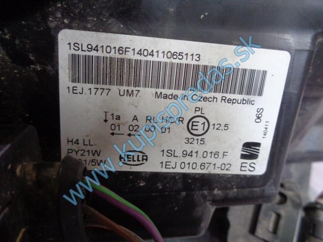 pravé predné svetlo na seat mii, 1SL941016F